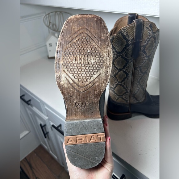 Ariat Exotic Print Cowboy Boots Women’s 10B Snakeskin Look Western Leather - Picture 7 of 8